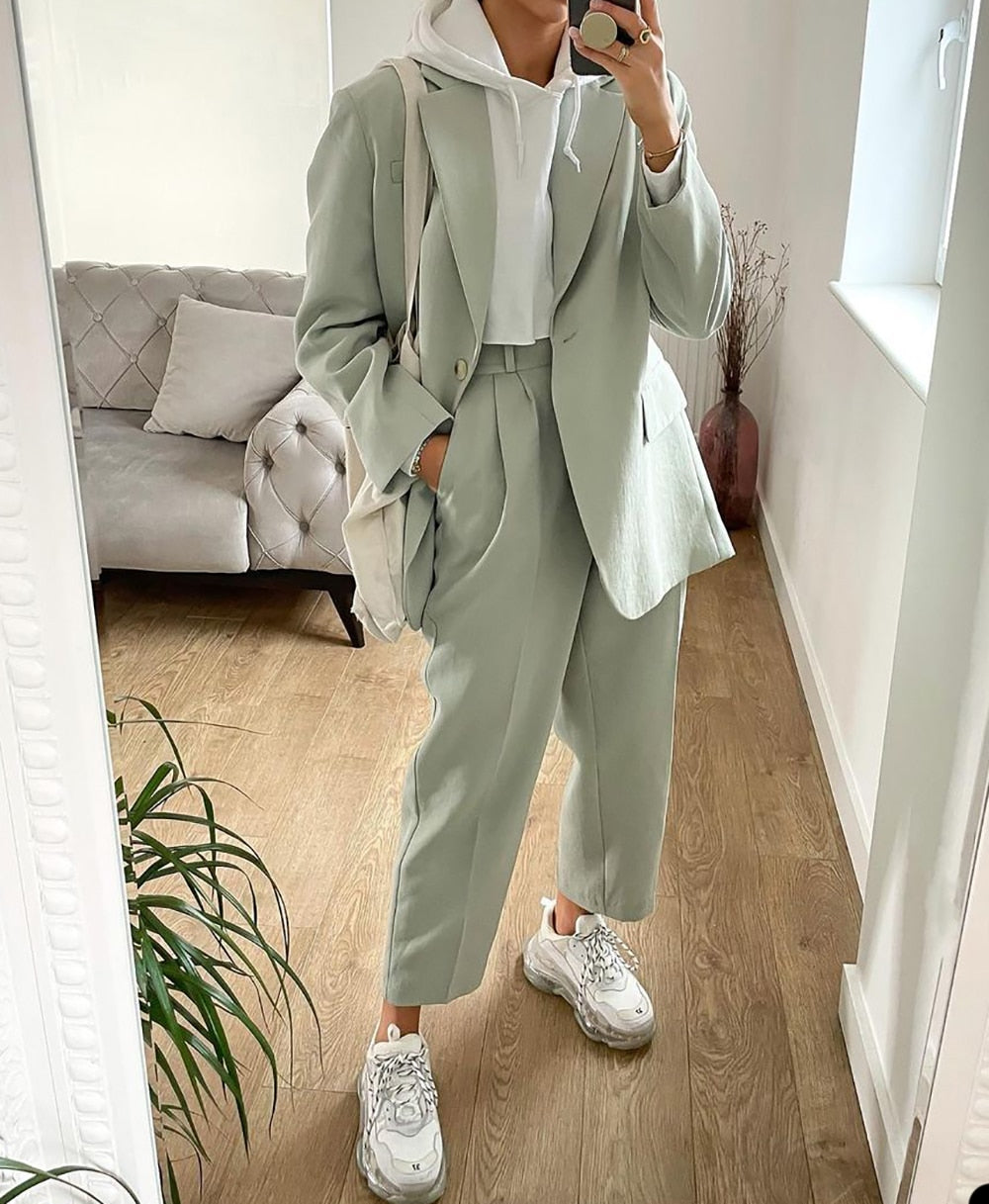 Summer Linen Mother of the Bride Pants Suits Plus Size Lady Oversize Blazer Trousers Set Wedding Wear 2 Pieces (Jacket+Pants)