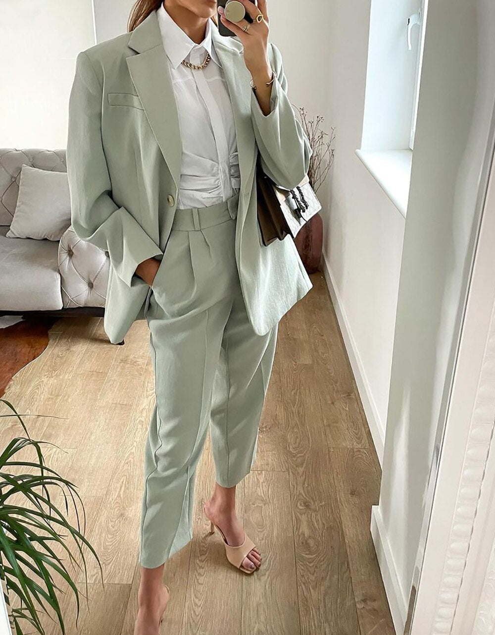 Summer Linen Mother of the Bride Pants Suits Plus Size Lady Oversize Blazer Trousers Set Wedding Wear 2 Pieces (Jacket+Pants)