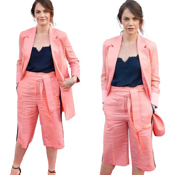 Summer Linen Women Blazer Pant Suits Two Piece Set Office Ladies Leisure Loose Business Custom Made Pencil Pants Formal Outfit