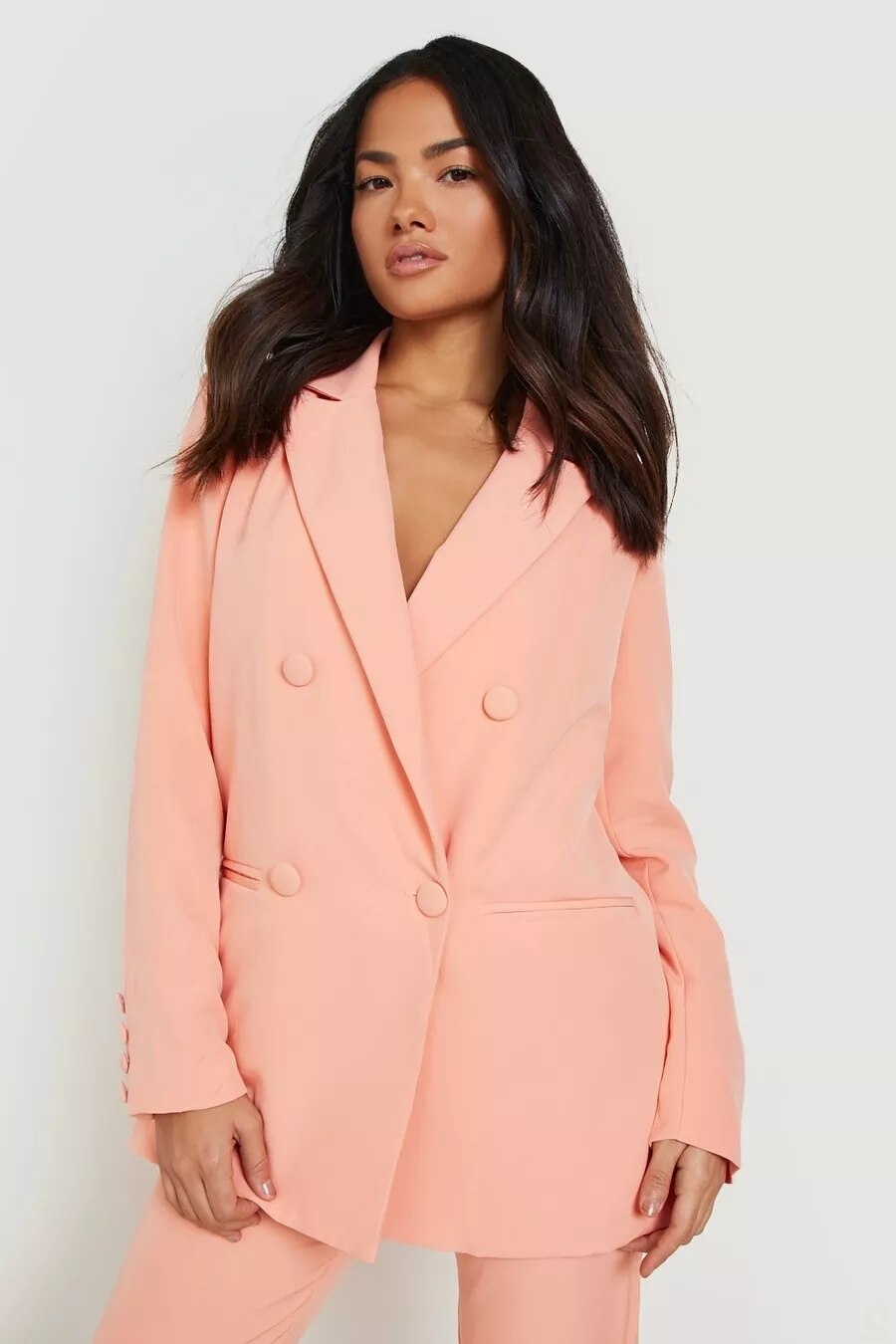 Ensemble pantalon ample d'été pour femme, blazer croisé super long, jambe large, sur mesure, robe de soirée, de bureau 