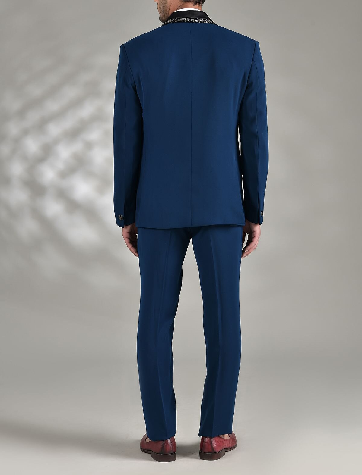 Esmoquin azul marino de verano para hombre, con cuentas, chal y solapa, a medida, para fiesta de novio, graduación, abrigo, traje de negocios, 3 piezas 