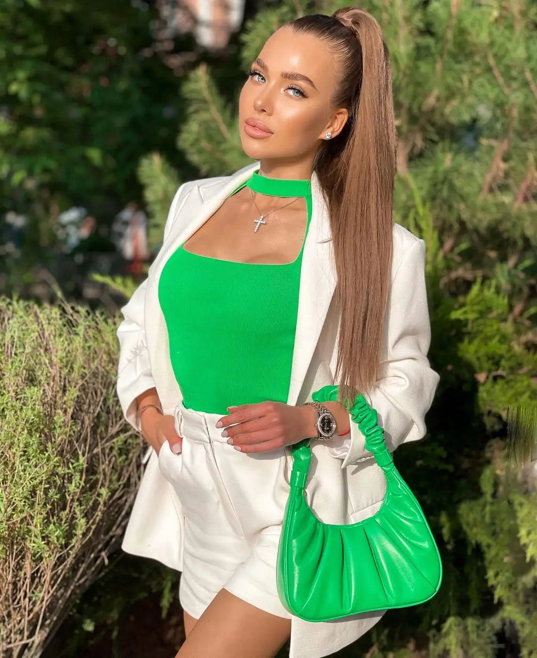 Summer New Temperament Full Sleeve Suit Jacket Women's Shorts Casual 2 Pieces Set Short Set Party Shopping Fashion Dress