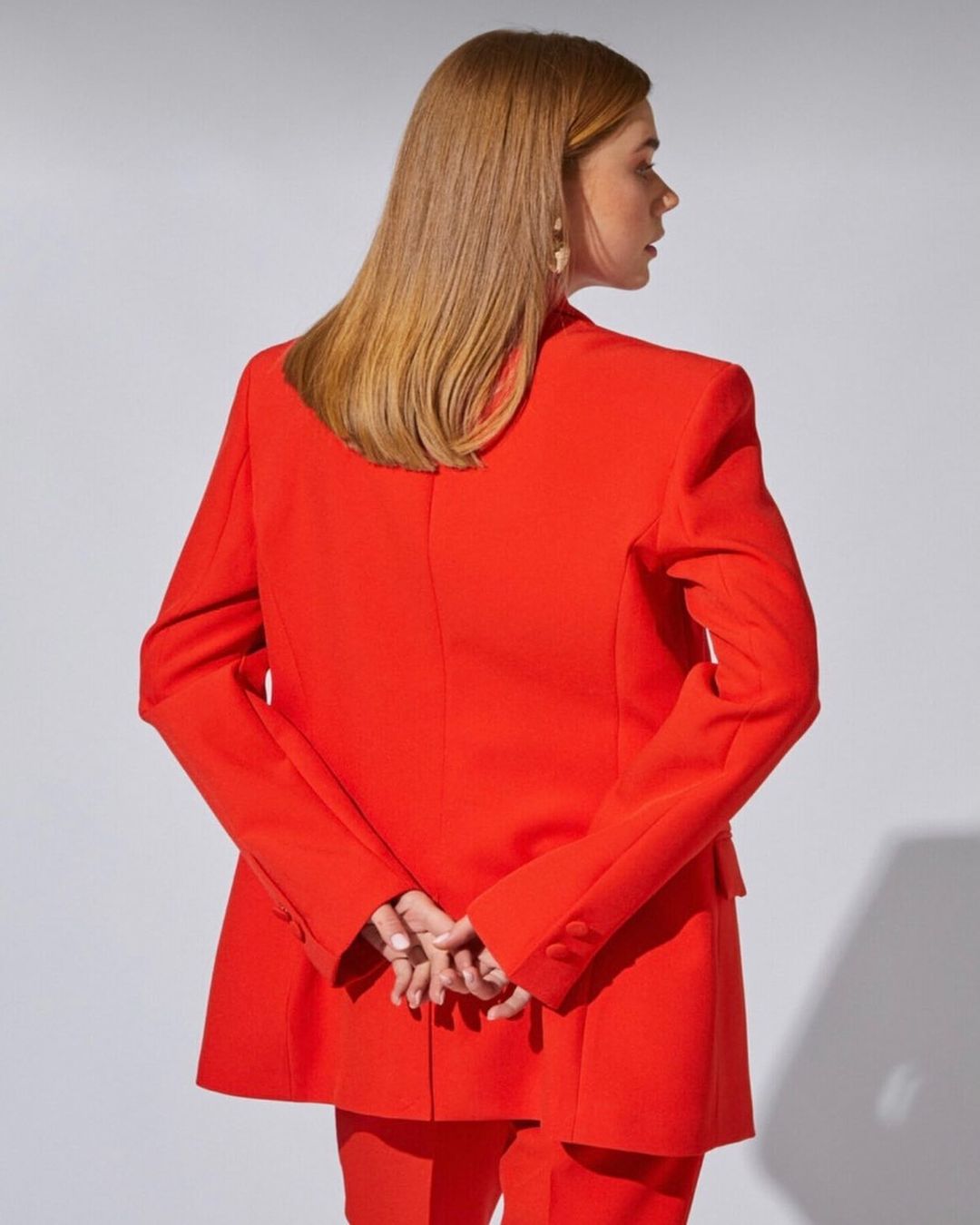 Blazer rojo de verano para mujer, traje de calle, holgado, para fiesta de noche, boda, 2 piezas 