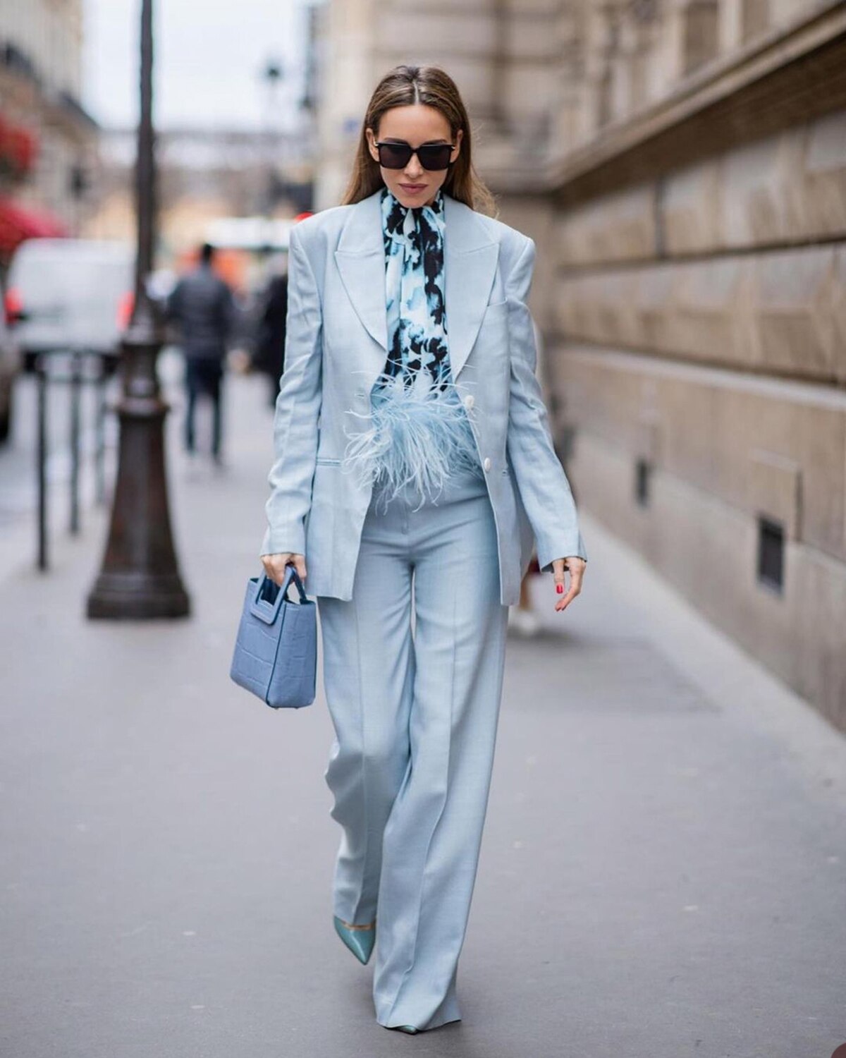 Traje de pantalón azul cielo de verano para mujer, chaqueta a medida, para graduación, boda, 2 piezas (chaqueta + pantalón) 