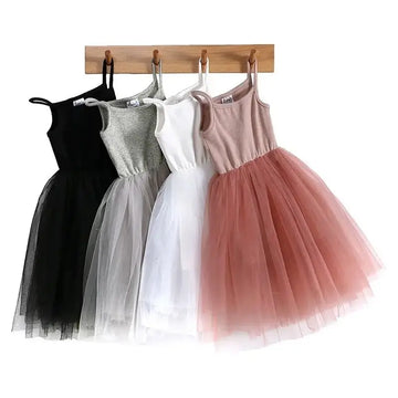 Toddler Girls Sleeveless Tutu Dresses with Tulle Skirt 4 Pack