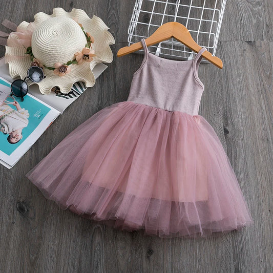 Toddler Girls Sleeveless Tutu Dresses with Tulle Skirt 4 Pack