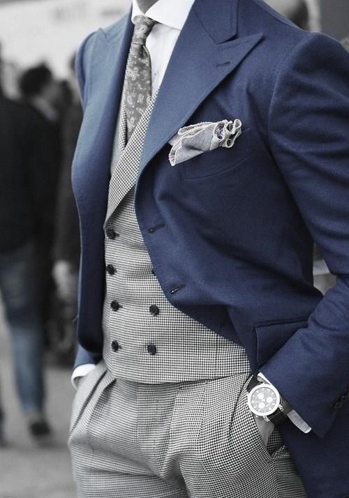 Costume de mariage 3 pièces en tweed pied-de-poule pour homme, smoking à revers cranté, costume de marié grande taille 