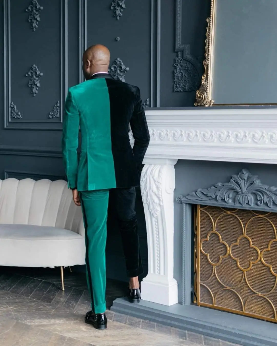 Esmoquin de boda para hombre, hecho a medida, de terciopelo con solapa de pico, chaqueta para hombre, traje formal para fiesta de graduación, 2 piezas 