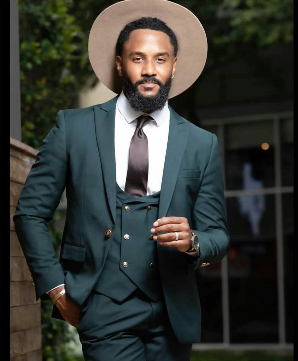 Tailored men Pants Suits Plus Size Groom Best Man Coat Business Wedding Blazer 3 pcs (Jacket+Vest+Pants)