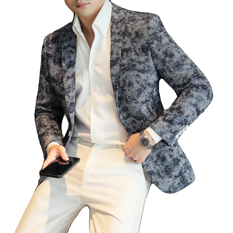 Nouveau costume décontracté léger de luxe, slim, mode personnalité, manteau simple pour hommes, vêtements pour hommes