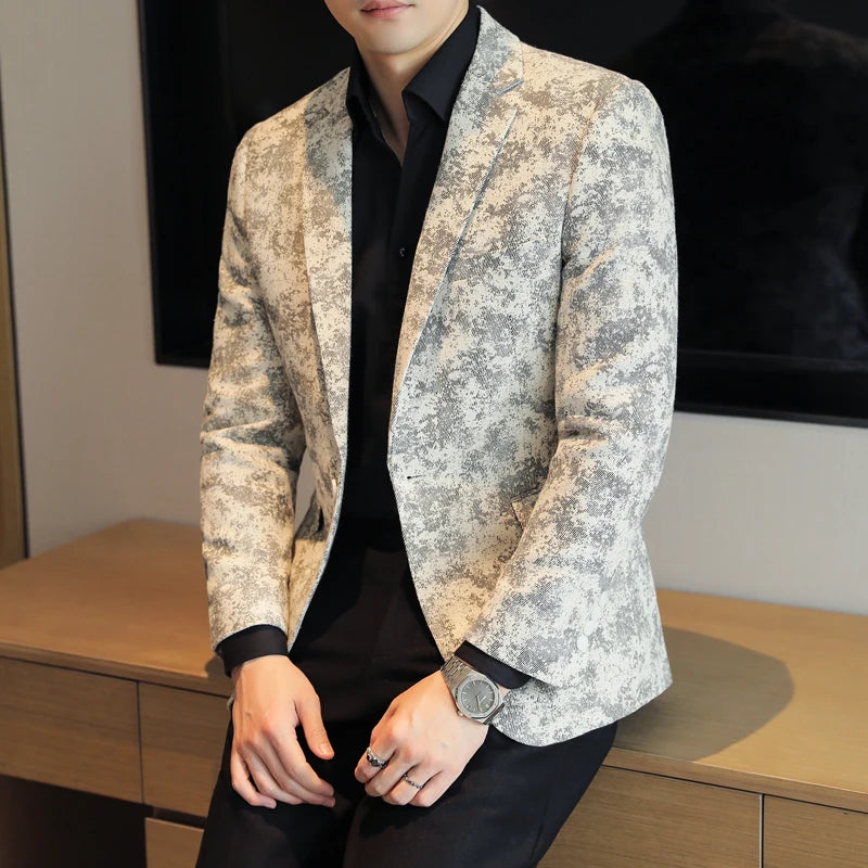 Nouveau costume décontracté léger de luxe, slim, mode personnalité, manteau simple pour hommes, vêtements pour hommes