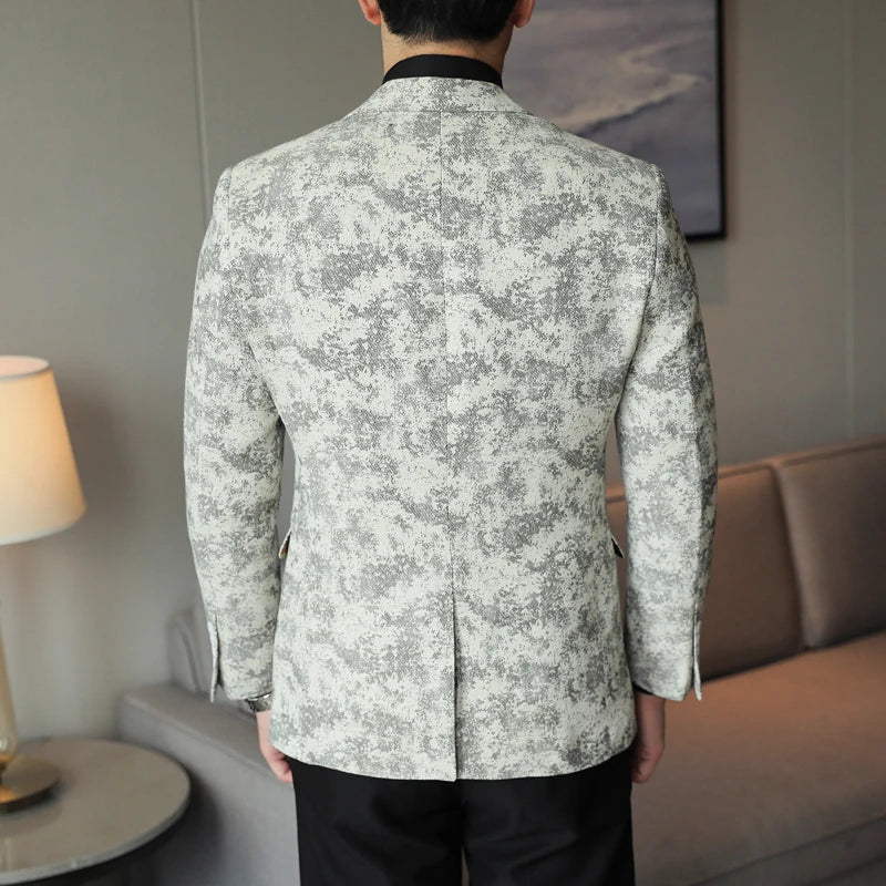 Nouveau costume décontracté léger de luxe, slim, mode personnalité, manteau simple pour hommes, vêtements pour hommes