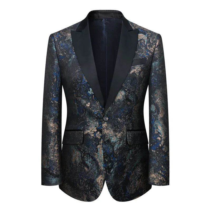 Men's Jacquard Wedding Dress for Groom's Suit Three-piece Wedding Dress Man Suit