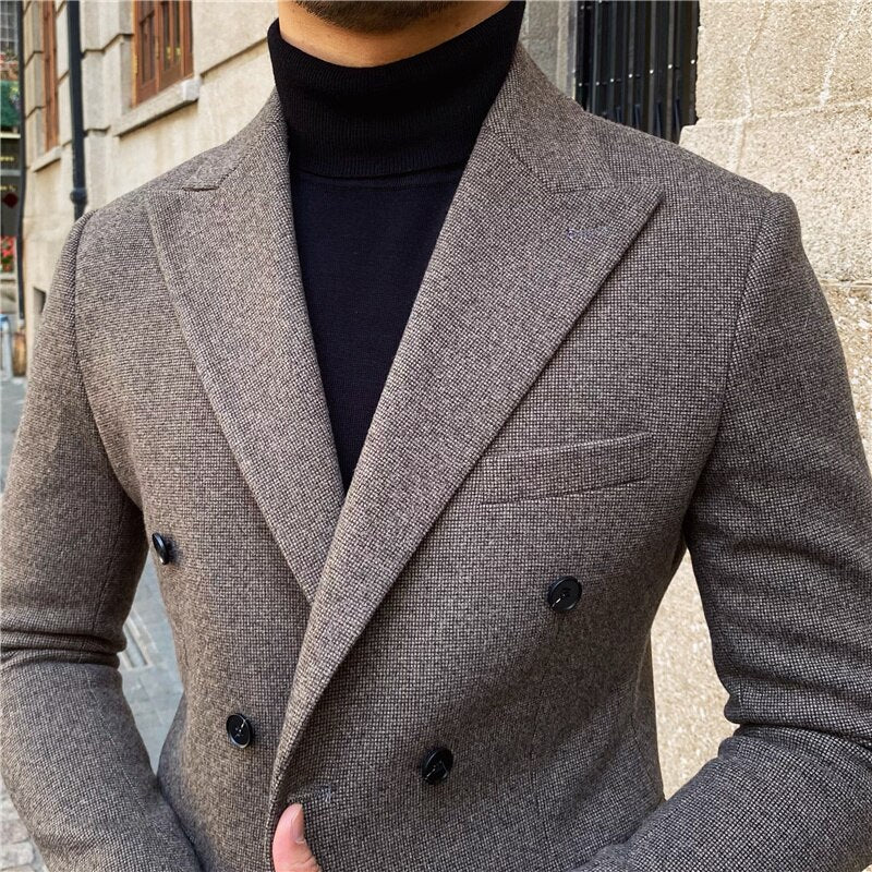 Wedding Suit For Men Business Formal Casual Double Breasted  Dress Suit 2 Pieces Office Work Party Prom Costume