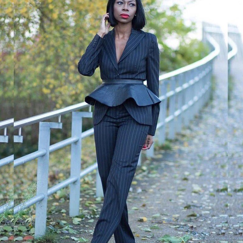 Ladies Suits For Wedding Stripes Mother of the Bride Pants Suit Evening Party Tuxedos Formal Wear 2 Pieces