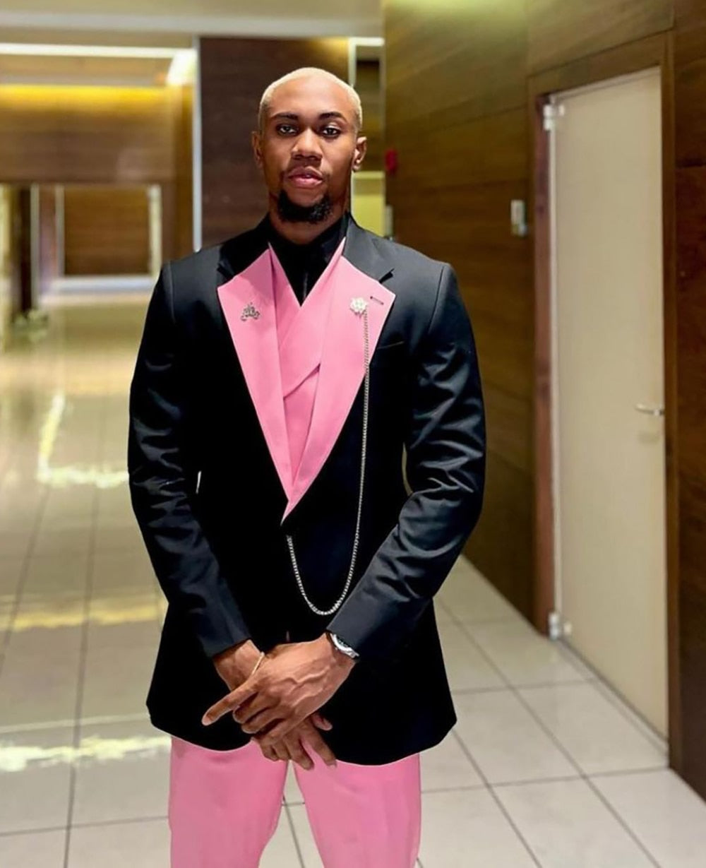 Traje negro único para hombre, de un botón, hecho a medida, de tres piezas, chaqueta, chaleco, pantalones, diseño de novio, para ocasiones formales o fiestas. 