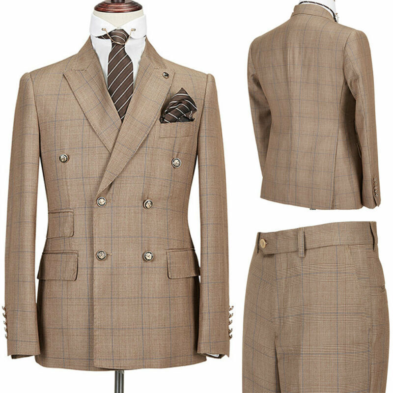 Trajes de negocios únicos de color champán para hombre con chaqueta de una sola pieza, hechos a medida, de diseñador, para bodas y ocasiones formales. 