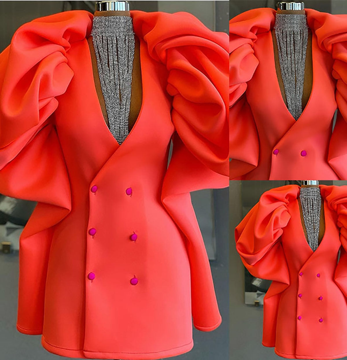 Blazer plisado para mujer, chaqueta formal de noche, para fiesta, trabajo, talla grande, para novia 