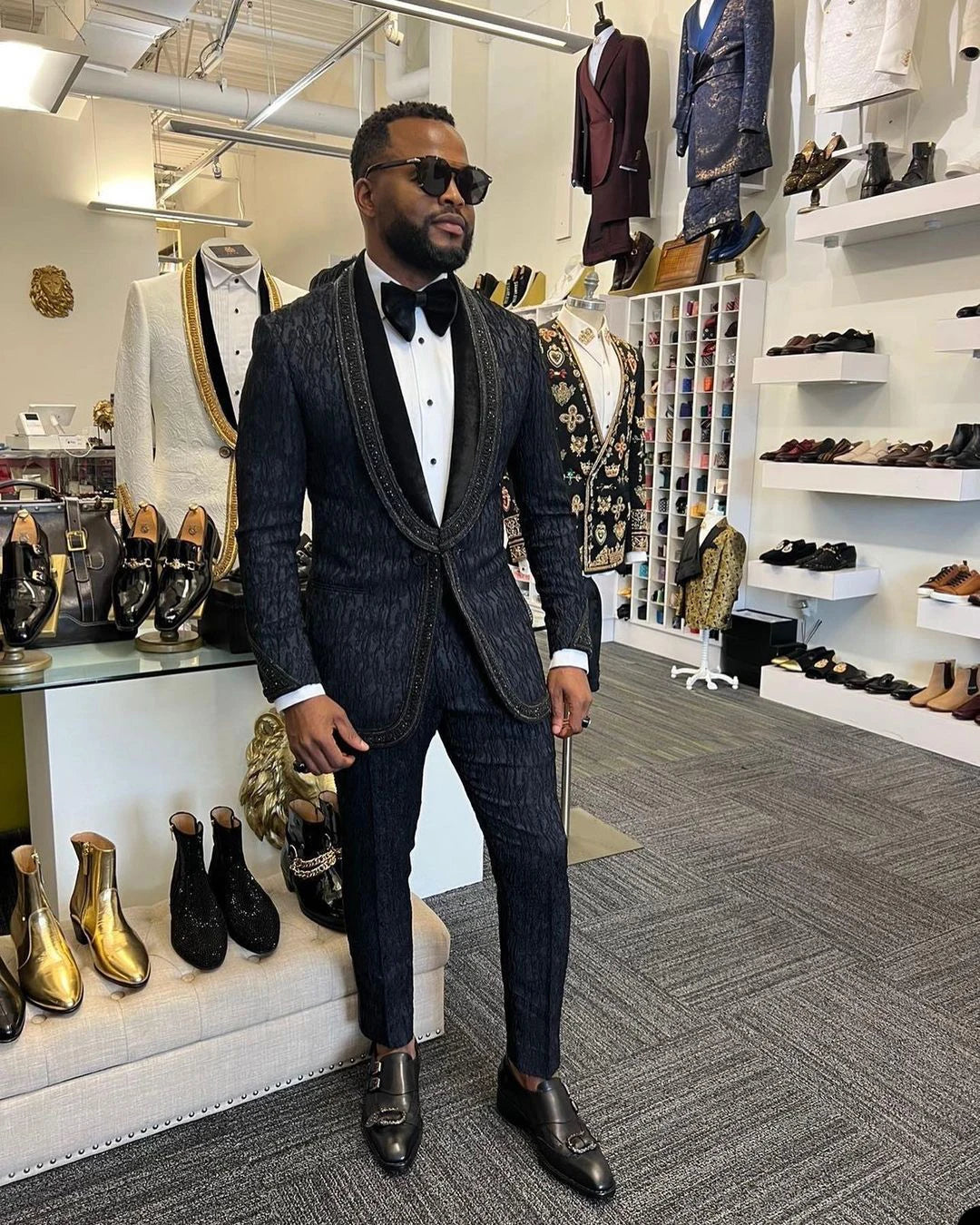 Costume classique unique pour homme, un bouton, sur mesure, deux pièces, veste et pantalon, costume de créateur pour occasion formelle