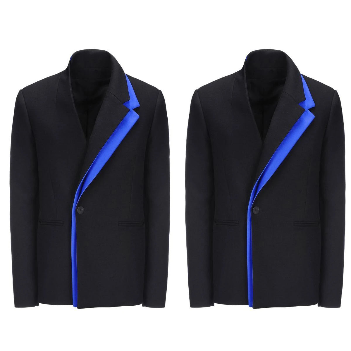 Men's Double Neckline Tuxedo Blazer, One-Button Slim Fit Suit Jacket for Parties and Weddings, Custom Tailored