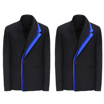 Stylish Double Neckline Tuxedo Blazer for Men Custom Tailored One-Button Suit Jacket Slim Fit Perfect for Parties Weddings and Formal Events