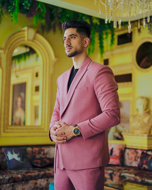 Unique Pink Classic Men Suit One Button Tailor-Made Two-Pieces Jacket Pants Designer Formal Occasion Costume Made