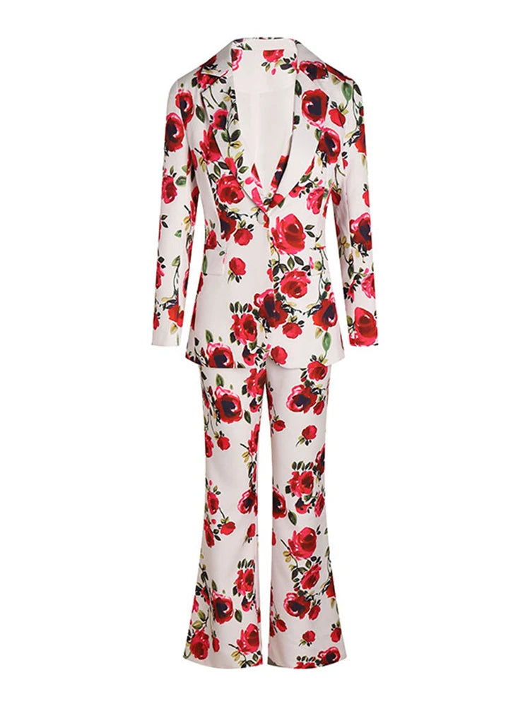 Conjunto de tres piezas estampado para mujer, blazer de manga larga con solapa y cuello en V, chaleco sin mangas, pantalones de cintura alta, conjuntos casuales para mujer, nuevo