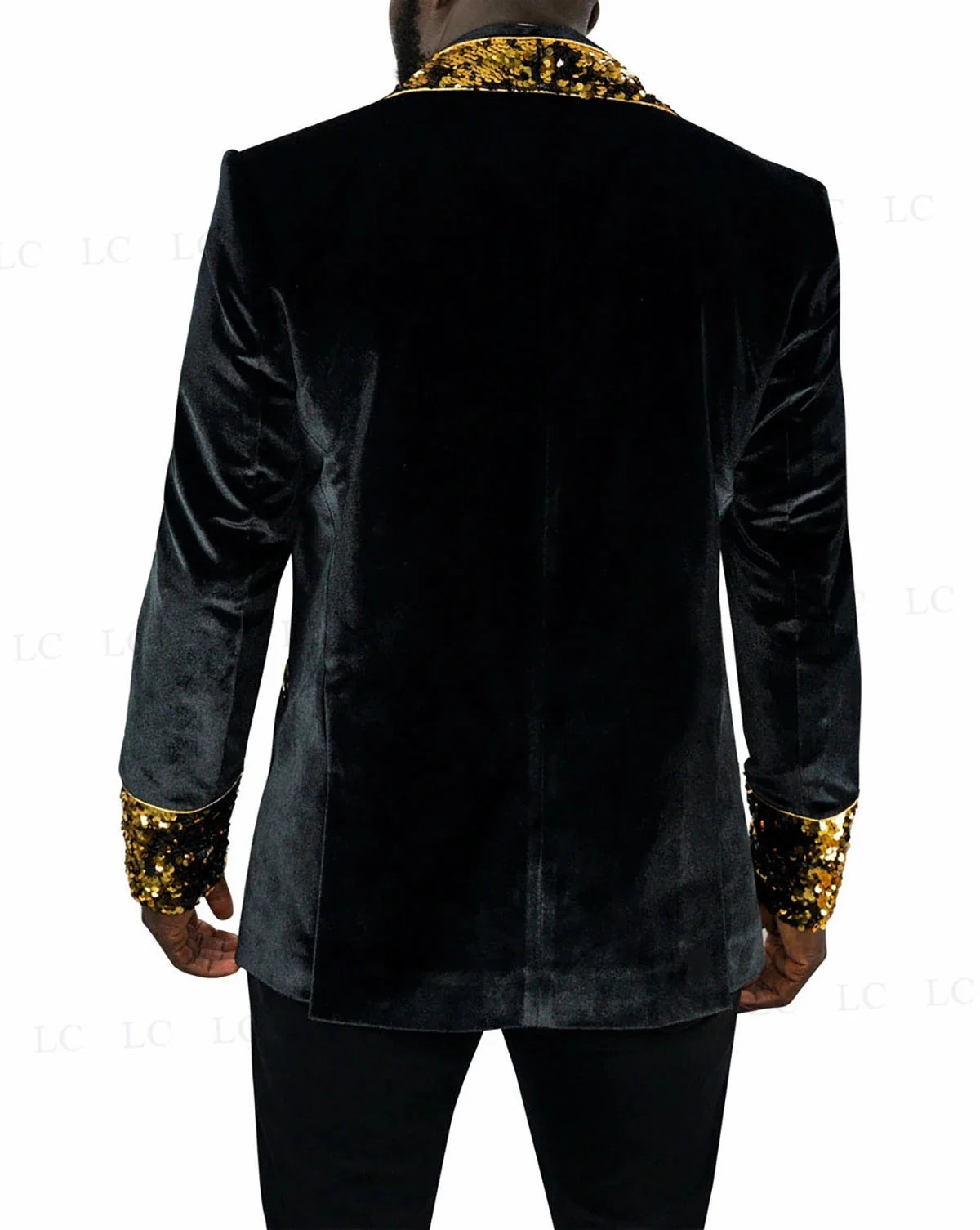 Velvet Exquisite One Piece Sequins Appliques Blazer Men Suits Tuxedo Fashion Formal Prom Wedding Groom Plus Size Custom Made