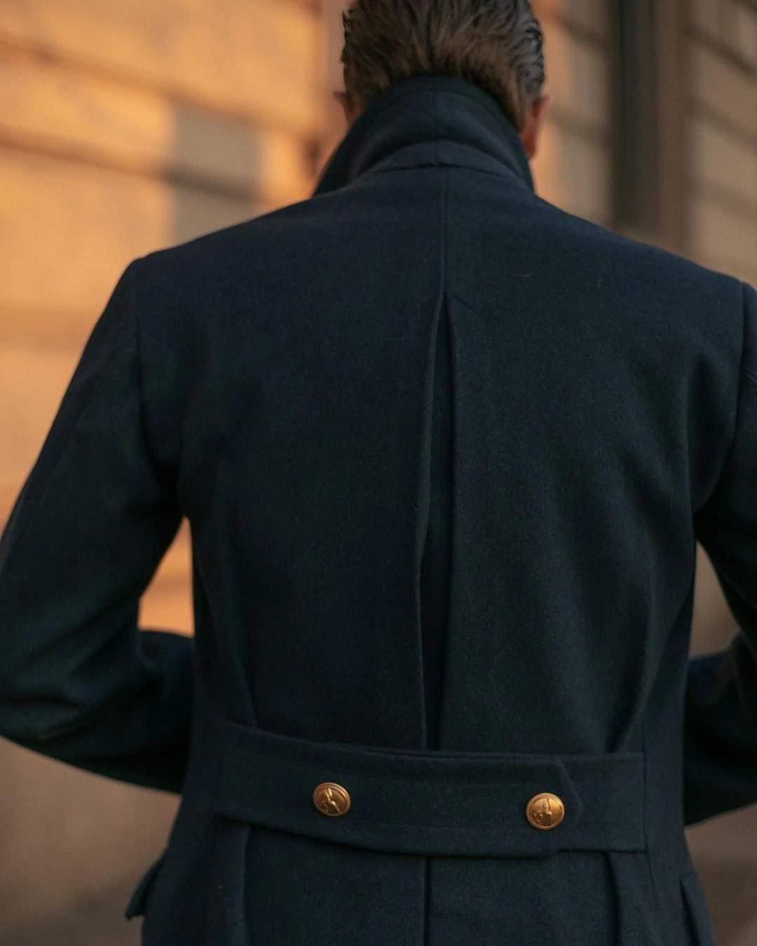 Manteau en laine style vintage anglais pour homme, épais, sur mesure, avec revers pointu et poches, décontracté, chaud, pour l'hiver