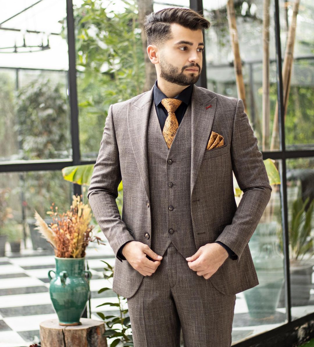 Trajes vintage para hombre, esmoquin a medida, tres piezas, chaqueta de algodón, chaleco y pantalones, traje de fiesta de boda, negro 