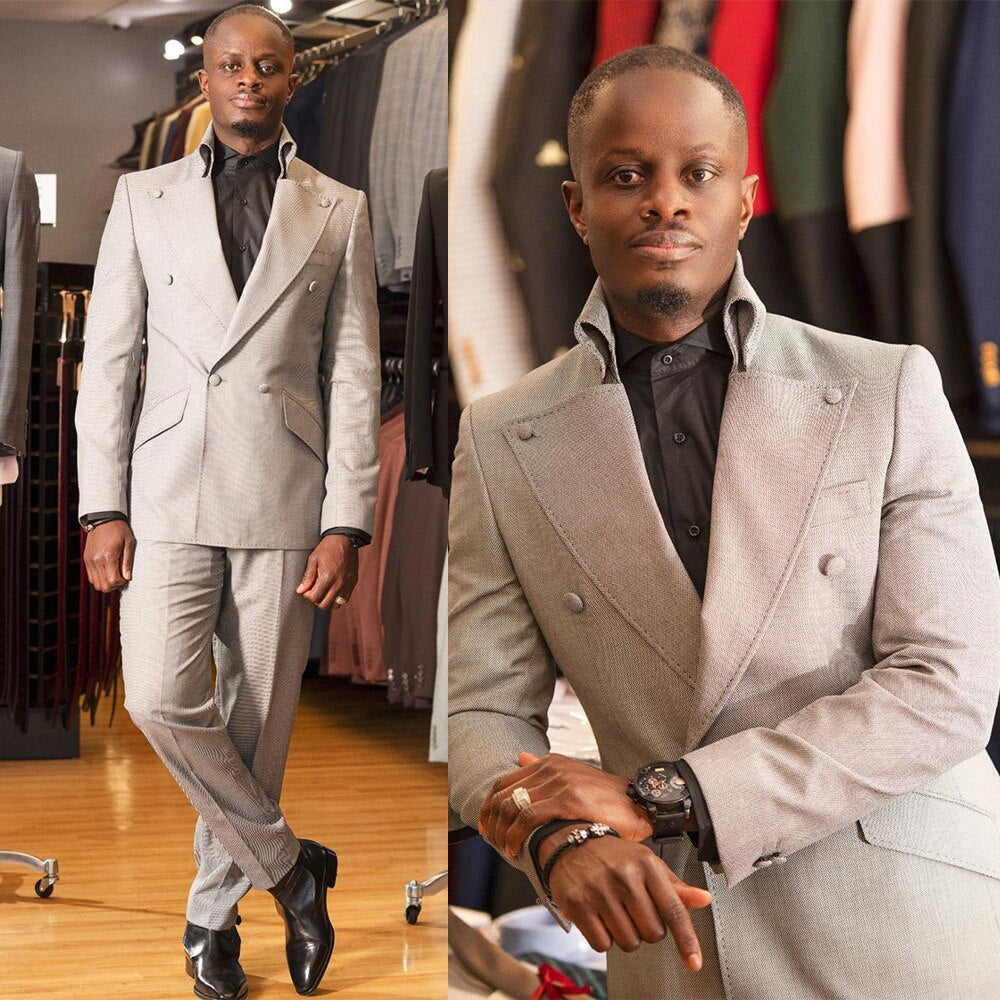 Costume vintage pour homme, smoking sur mesure, deux pièces, veste et pantalon en coton, braguette à boutons, costume de fête de mariage