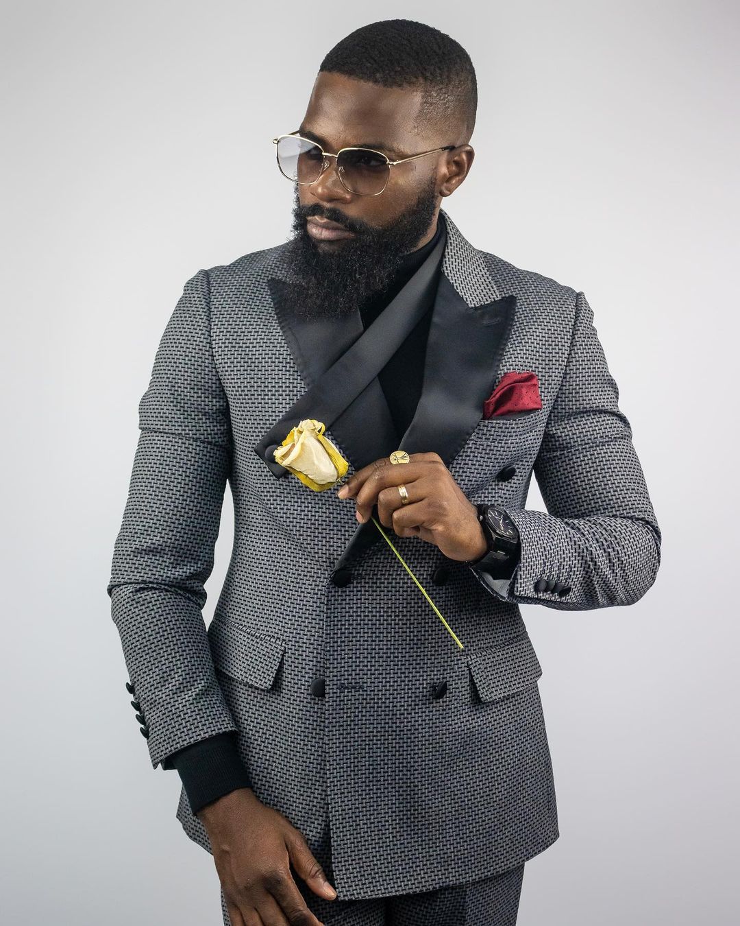Trajes vintage para hombre, esmoquin a medida, dos piezas, poliéster, chaqueta y pantalón, para boda, fiesta, cantante, novio, negro 