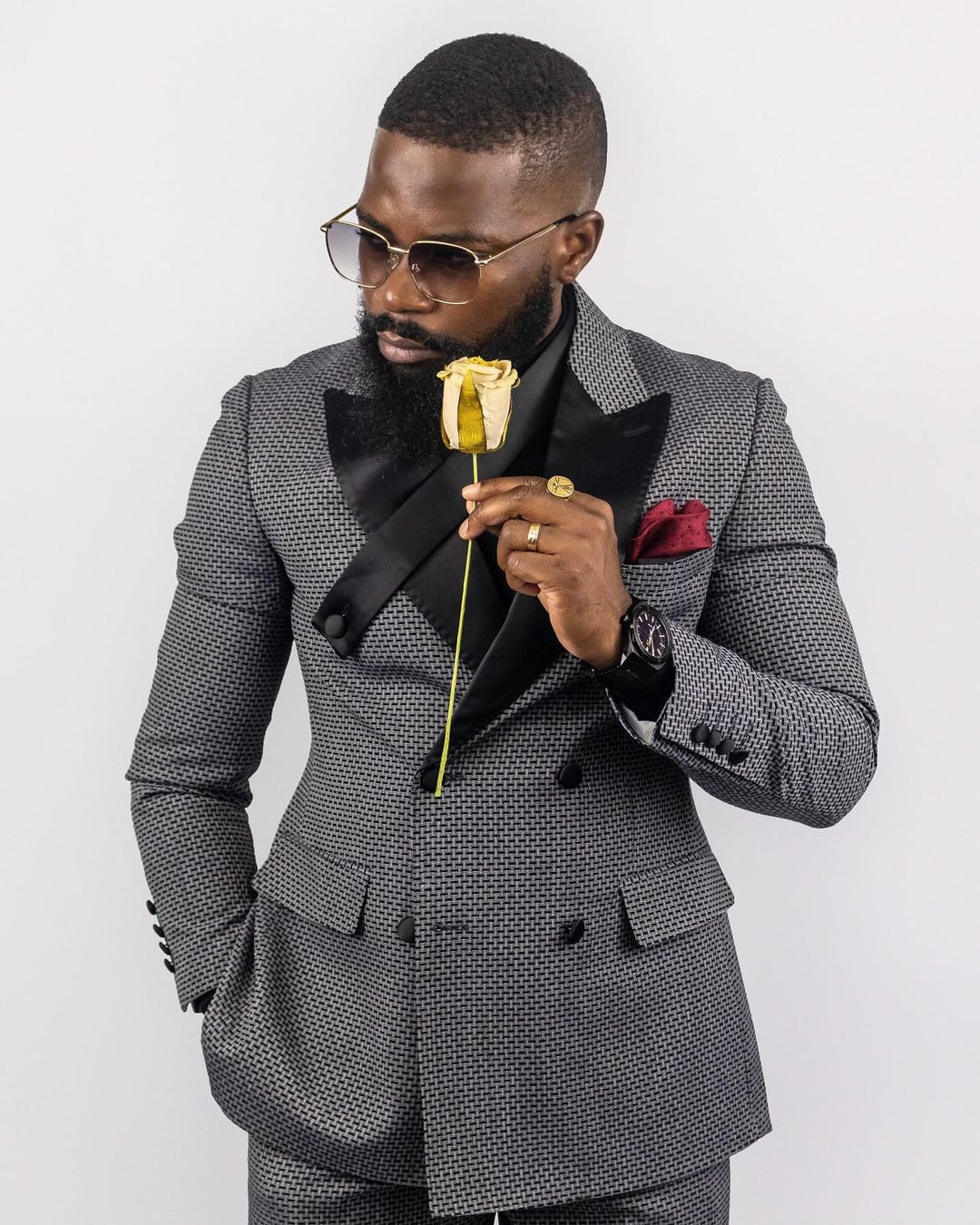 Trajes vintage para hombre, esmoquin a medida, dos piezas, poliéster, chaqueta y pantalón, para boda, fiesta, cantante, novio, negro 