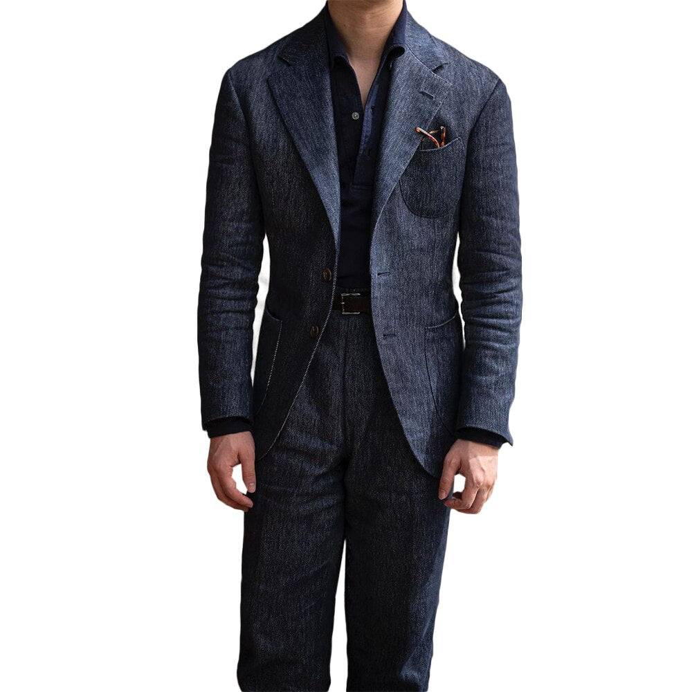 Costumes vintage pour hommes avec deux pièces à revers châle, smokings sur mesure pour occasions formelles, veste et pantalon