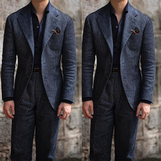 Costumes vintage pour hommes avec deux pièces à revers châle, smokings sur mesure pour occasions formelles, veste et pantalon