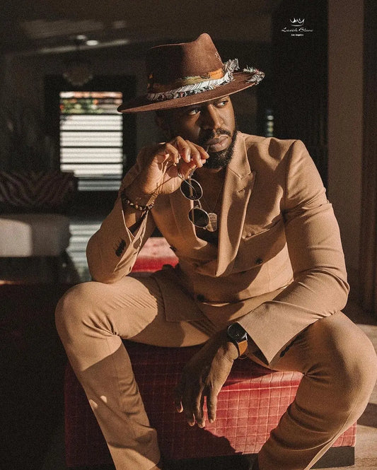 Vintage Men Tuxudos Peaked Lapel Western Cowboy Style Double Breasted Retro Custom Made 2 Pieces (Jacket +Pants) Set