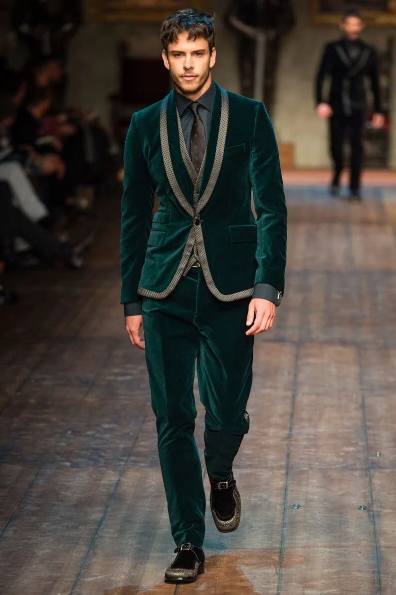 Trajes vintage para hombre, traje de terciopelo de 2 piezas, auténtico, a medida, clásico, vintage, para boda. 