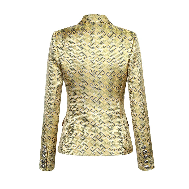 Vintage Mock Suit Coat Slim Long Sleeve Fashion OL Commuter Women's Suit Elegant Formal Dress