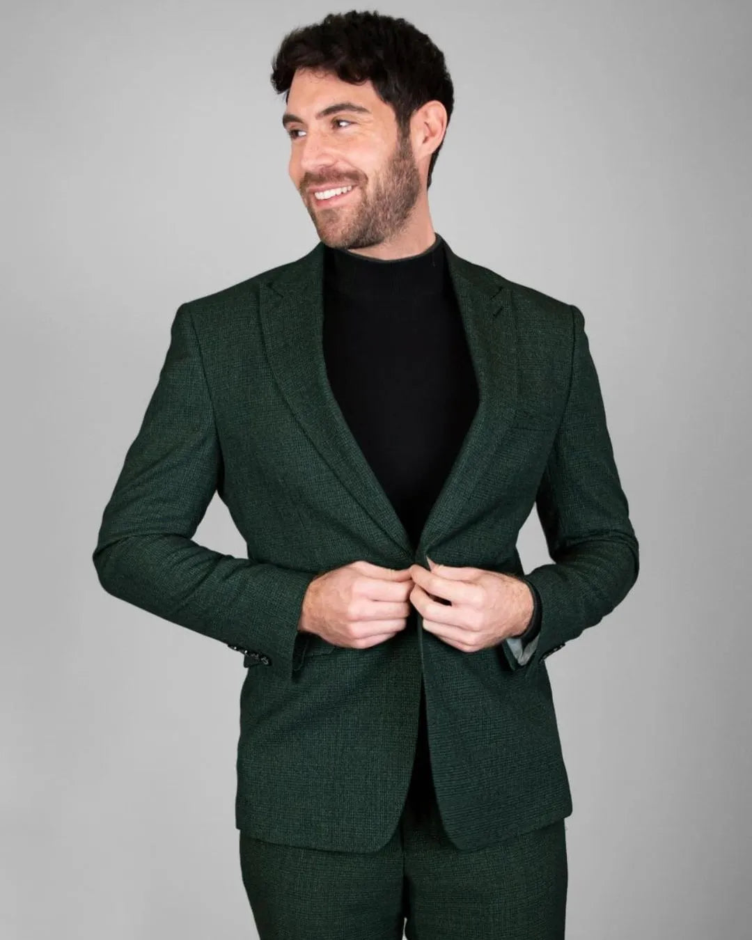 Wedding Suits For Men Dark Green Italian Luxury Dress Boyfriend Formal Full Business Casual Costume (Jacket+Pants+Vest)