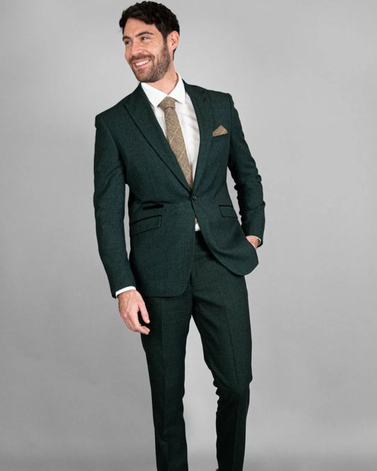 Wedding Suits For Men Dark Green Italian Luxury Dress Boyfriend Formal Full Business Casual Costume (Jacket+Pants+Vest)