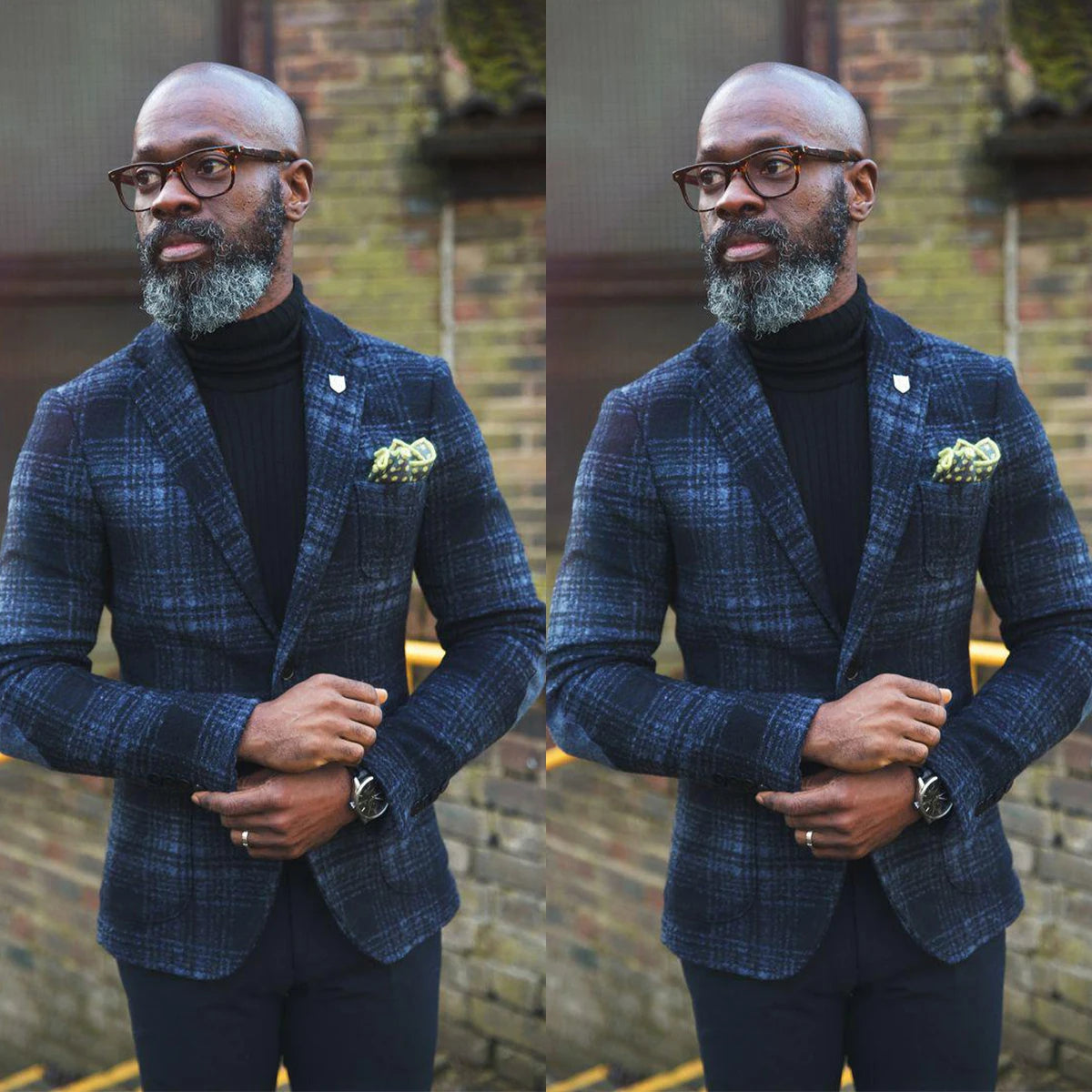 Abrigo de invierno para hombre, chaqueta entallada de manga larga, traje liso de lana y tweed, conjunto de una sola pieza. 