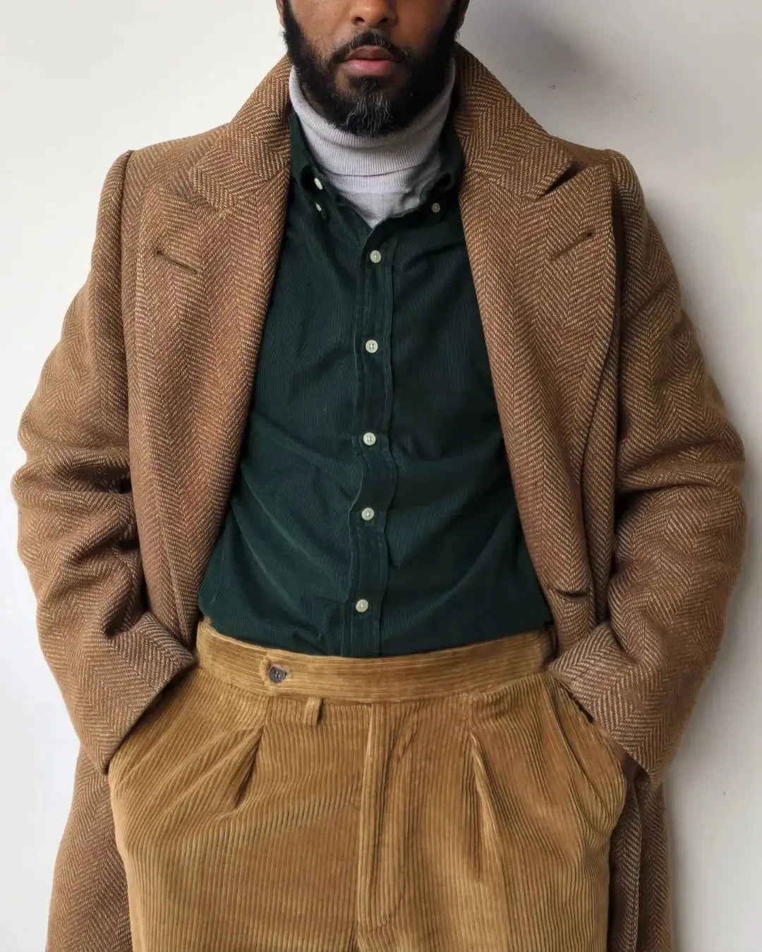 Gabardina de espiga de invierno para hombre, abrigo cruzado de mezcla de lana y tweed, traje formal para boda, blazer y esmoquin.