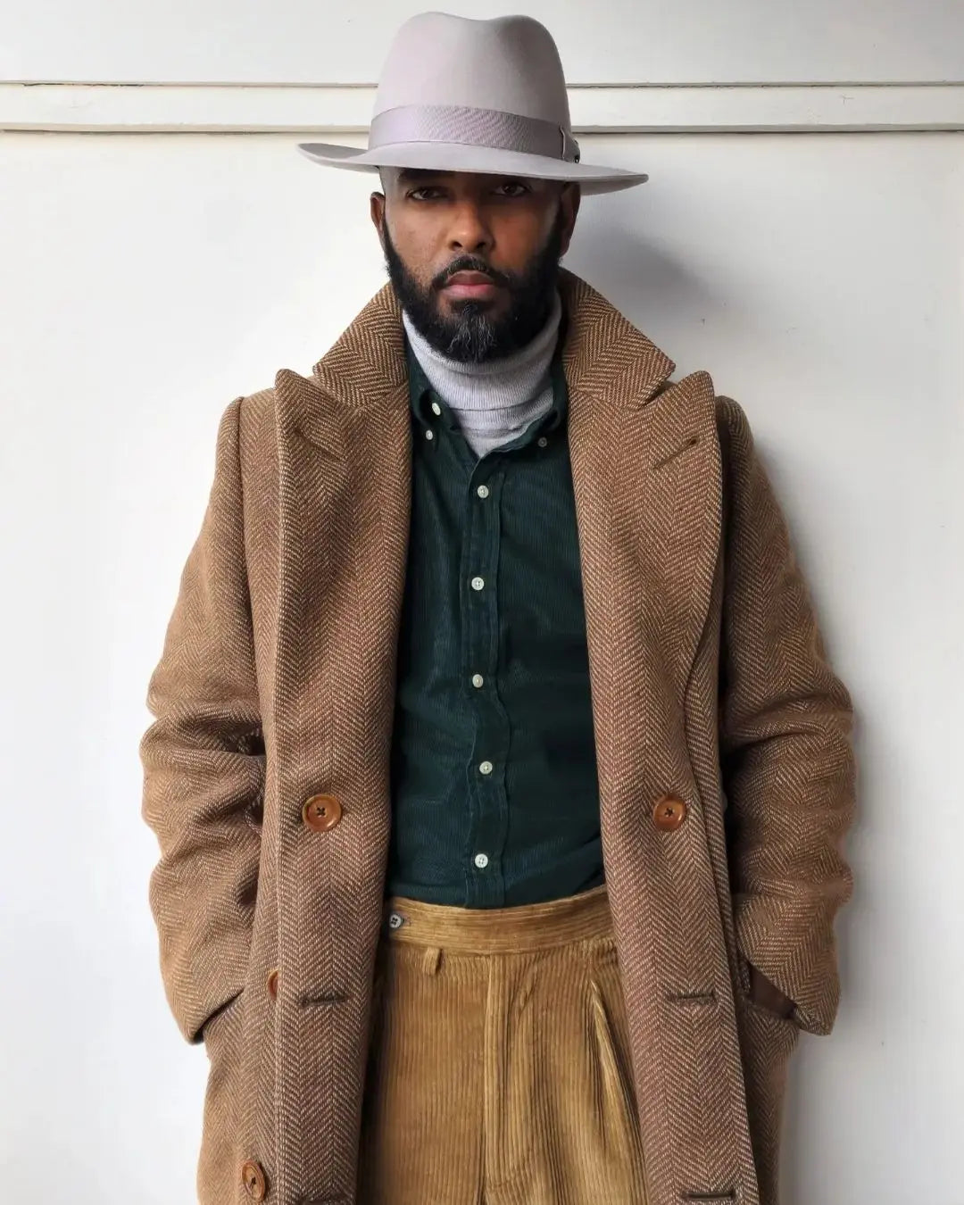 Gabardina de espiga de invierno para hombre, abrigo cruzado de mezcla de lana y tweed, traje formal para boda, blazer y esmoquin.