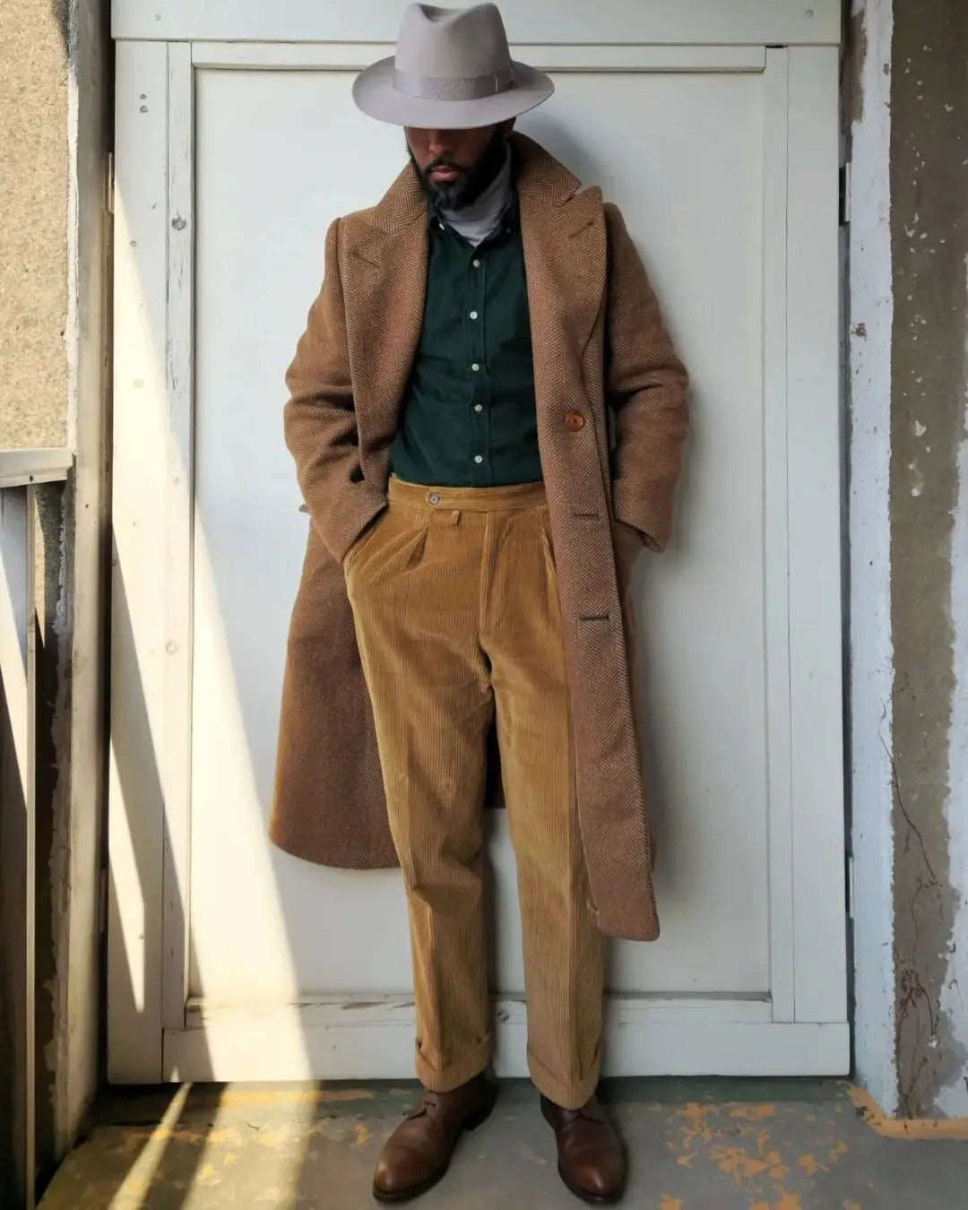 Gabardina de espiga de invierno para hombre, abrigo cruzado de mezcla de lana y tweed, traje formal para boda, blazer y esmoquin.