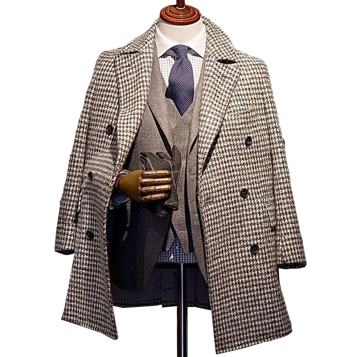 Winter Man Overcoat Long-length  Men Suits Cashmere One-Piece Vintage Business Jacket Custom Man Wedding Tuxedos