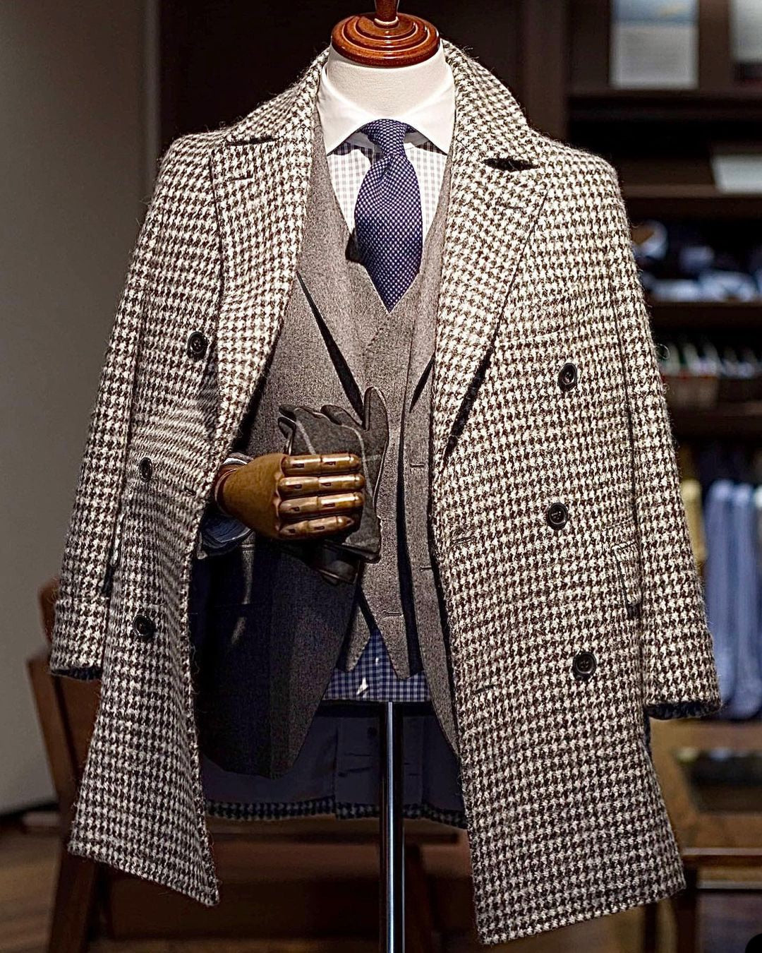 Winter Man Overcoat Long-length  Men Suits Cashmere One-Piece Vintage Business Jacket Custom Man Wedding Tuxedos
