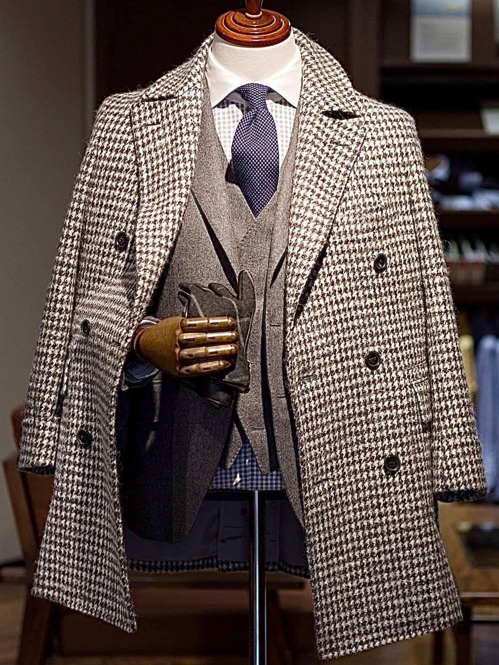 Winter Man Overcoat Long-length  Men Suits Cashmere One-Piece Vintage Business Jacket Custom Man Wedding Tuxedos