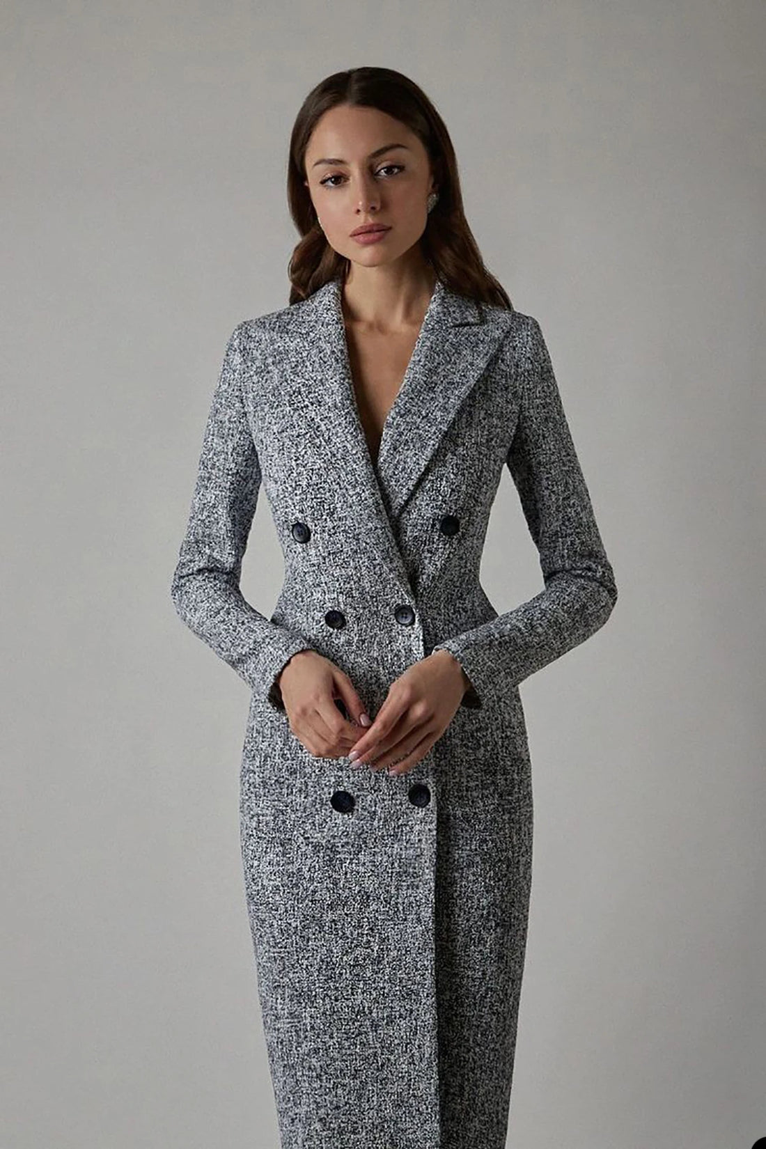 Winter Plaid Women Blazer Suit Street Power For Wedding Mother of the Bride Wear Evening Party Formal Long Jacket