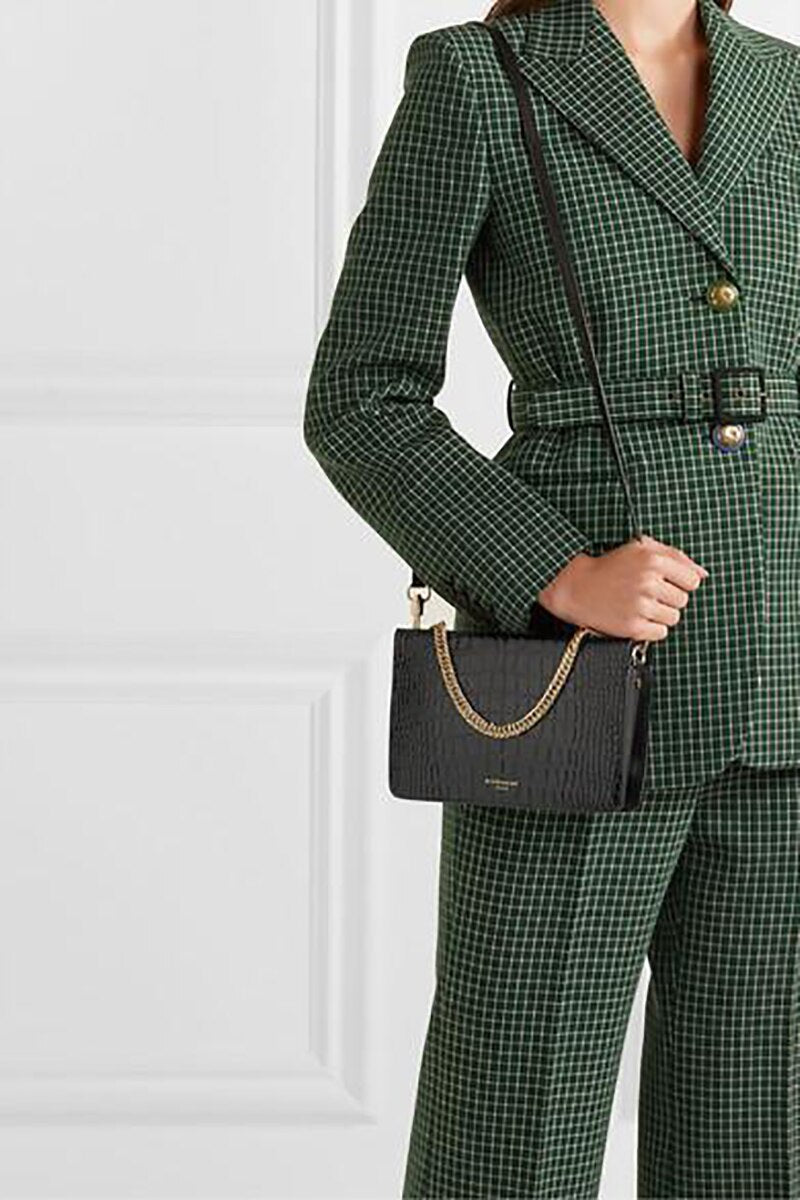 Winter Suits Women Tweed Check Plaid Tuxedos Lady Office Blazer Sets Cardigan Pants Casual Wear 2 Pieces