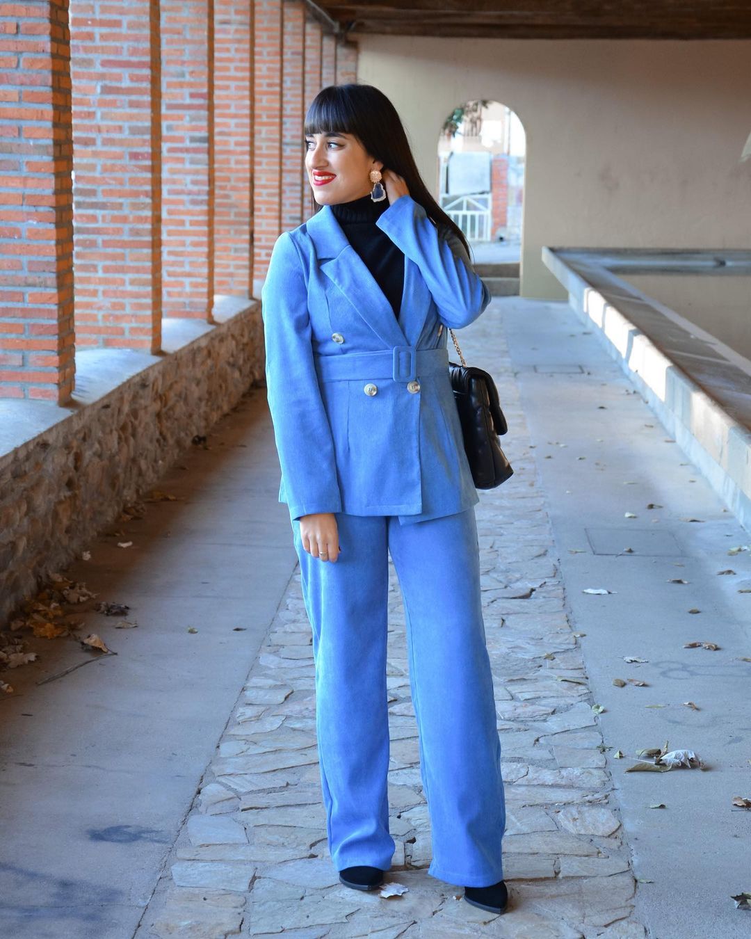 Trajes de invierno de moda para damas para boda, conjunto de blazer azul para madre de la novia, esmoquin para fiesta de noche, ropa de calle de 2 piezas 